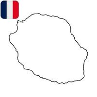 la återförening öar Karta. område av Frankrike. vektor illustration.