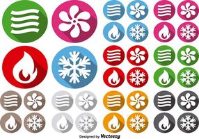 HVAC Icons Klimatisierung Technologie Vektor Zeichen