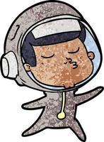 Cartoon selbstbewusster Astronaut vektor