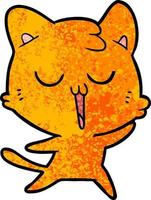 Cartoon-Katze singt vektor