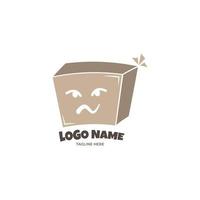 Logo-Box-Maskottchen-Design mit flachem Cartoon-Stil vektor