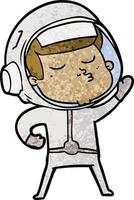 Cartoon selbstbewusster Astronaut vektor