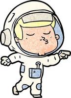 Cartoon selbstbewusster Astronaut vektor