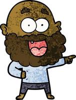 Cartoon verrückter glücklicher Mann mit Bart vektor