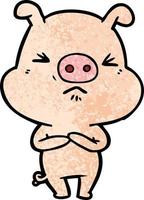 Cartoon wütendes Schwein vektor