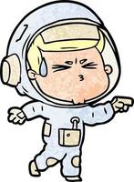 Cartoon gestresster Astronaut vektor