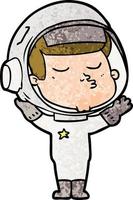 Cartoon selbstbewusster Astronaut vektor