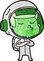 Cartoon selbstbewusster Astronaut vektor