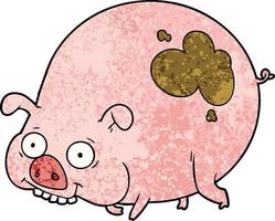 Cartoon schlammiges Schwein vektor