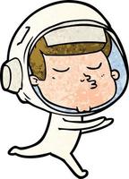 Cartoon selbstbewusster Astronaut vektor