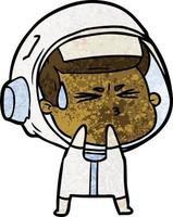 tecknad serie betonade astronaut vektor