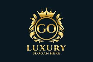 Initial Go Letter Royal Luxury Logo-Vorlage in Vektorgrafiken für luxuriöse Branding-Projekte und andere Vektorillustrationen. vektor