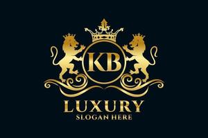 Initial kb Letter Lion Royal Luxury Logo Vorlage in Vektorgrafiken für luxuriöse Branding-Projekte und andere Vektorillustrationen. vektor