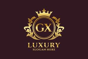 Royal Luxury Logo-Vorlage mit anfänglichem gx-Buchstaben in Vektorgrafiken für luxuriöse Branding-Projekte und andere Vektorillustrationen. vektor