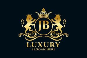 Anfangsbuchstabe jb lion royal Luxus-Logo-Vorlage in Vektorgrafiken für luxuriöse Branding-Projekte und andere Vektorillustrationen. vektor