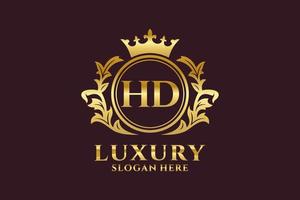 Anfangs-HD-Buchstabe Royal Luxury Logo-Vorlage in Vektorgrafiken für luxuriöse Branding-Projekte und andere Vektorillustrationen. vektor