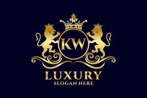 Anfangsbuchstabe kw lion royal Luxus-Logo-Vorlage in Vektorgrafiken für luxuriöse Branding-Projekte und andere Vektorillustrationen. vektor