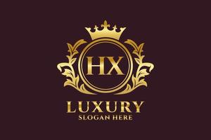 anfängliche hx-Buchstaben-Royal-Luxus-Logo-Vorlage in Vektorgrafiken für luxuriöse Branding-Projekte und andere Vektorillustrationen. vektor