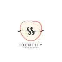 ss handstil logotyp vektor av första signatur, bröllop, mode, smycken, boutique, blommig och botanisk med kreativ mall för några företag eller företag.