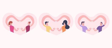 Liebe zu verschiedenen Geschlechterpaaren Konzept vektor