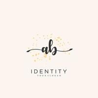 ab handstil logotyp vektor av första signatur, bröllop, mode, smycken, boutique, blommig och botanisk med kreativ mall för några företag eller företag.