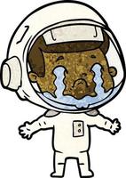 Cartoon weinender Astronaut vektor