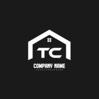 tc Anfangsbuchstaben Logo Design Vektor für Bau, Haus, Immobilien, Gebäude, Eigentum.