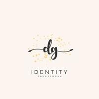 dg-Handschrift-Logo-Vektor der Anfangsunterschrift, Hochzeit, Mode, Schmuck, Boutique, Blumen und Pflanzen mit kreativer Vorlage für jedes Unternehmen oder Geschäft. vektor