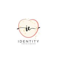 ic-Handschrift-Logo-Vektor der Anfangsunterschrift, Hochzeit, Mode, Schmuck, Boutique, Blumen und Pflanzen mit kreativer Vorlage für jedes Unternehmen oder Geschäft. vektor