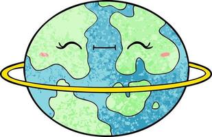 cartoon bewohnbarer außerirdischer planet vektor