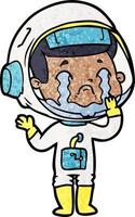 Cartoon weinender Astronaut vektor