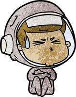 Cartoon gestresster Astronaut vektor