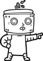 tecknad serie robot pekande vektor