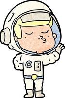 Cartoon selbstbewusster Astronaut vektor