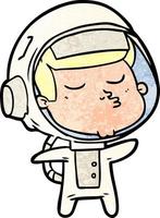 Cartoon selbstbewusster Astronaut vektor