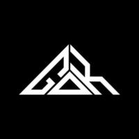 Gok Letter Logo kreatives Design mit Vektorgrafik, Gok einfaches und modernes Logo in Dreiecksform. vektor