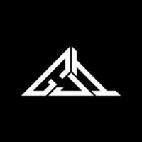 gji brev logotyp kreativ design med vektor grafisk, gji enkel och modern logotyp i triangel form.