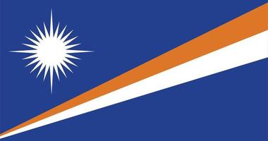 die nationalflagge der marshallinseln vektorillustration. Flagge der Marshallinseln mit offizieller Farbe und genauen Proportionen. Zivil- und Staatsfähnrich vektor