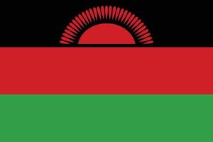 die nationalflagge von malawi vektorillustration. Flagge der Republik Malawi mit offizieller Farbe und genauen Proportionen. Zivil- und Staatsfähnrich vektor