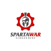 Ausrüstung spartanischer Krieger-Logo-Vektor. spartanischer Helm-Logo-Design-Vorlage. kreatives Symbolsymbol vektor