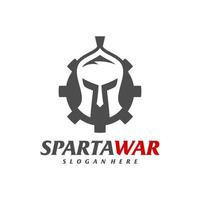 Ausrüstung spartanischer Krieger-Logo-Vektor. spartanischer Helm-Logo-Design-Vorlage. kreatives Symbolsymbol vektor