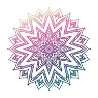 Gradientenfarbe Mandala, Mandala-Design-Hintergrund, Mandala-Design, Mandala-Muster-Malbuch-Kunst-Tapeten-Design, Fliesenmuster, Grußkarte vektor