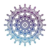 Gradientenfarbe Mandala, Mandala-Design-Hintergrund, Mandala-Design, Mandala-Muster-Malbuch-Kunst-Tapeten-Design, Fliesenmuster, Grußkarte vektor