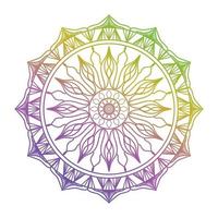 Gradientenfarbe Mandala, Mandala-Design-Hintergrund, Mandala-Design, Mandala-Muster-Malbuch-Kunst-Tapeten-Design, Fliesenmuster, Grußkarte vektor