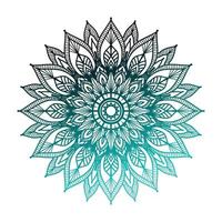 Gradientenfarbe Mandala, Mandala-Design-Hintergrund, Mandala-Design, Mandala-Muster-Malbuch-Kunst-Tapeten-Design, Fliesenmuster, Grußkarte vektor