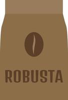 Robusta-Kaffee-Symbol, flache Abbildung vektor
