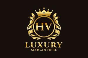 Anfangs-HV-Buchstabe Royal Luxury Logo-Vorlage in Vektorgrafiken für luxuriöse Branding-Projekte und andere Vektorillustrationen. vektor