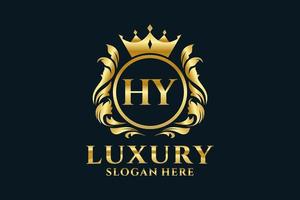 Initial Hy Letter Royal Luxury Logo Vorlage in Vektorgrafiken für luxuriöse Branding-Projekte und andere Vektorillustrationen. vektor