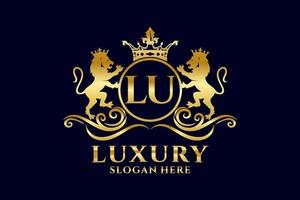 Initial Lu Letter Lion Royal Luxury Logo Vorlage in Vektorgrafiken für luxuriöse Branding-Projekte und andere Vektorillustrationen. vektor