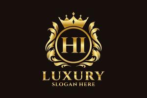 Initial Hi Letter Royal Luxury Logo Vorlage in Vektorgrafiken für luxuriöse Branding-Projekte und andere Vektorillustrationen. vektor